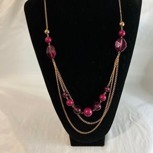Pink necklace with matching earrings